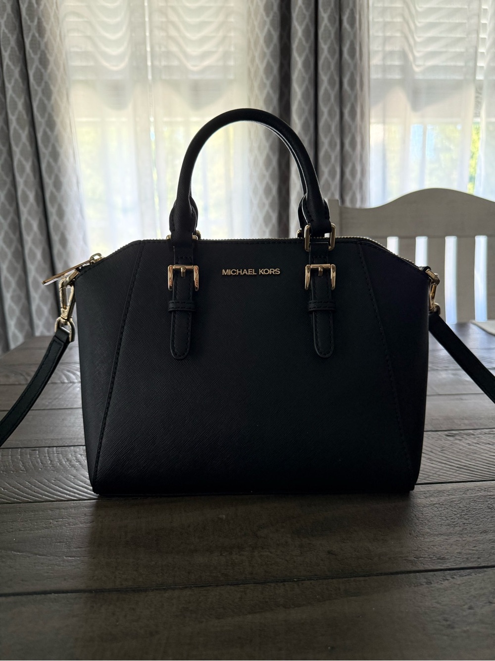 Small MK Leather Satchel Crossbody